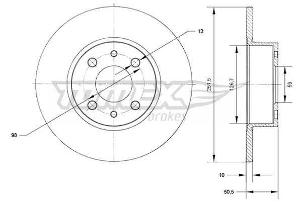 TOMEX BRAKES Jarrulevy TX 70-89